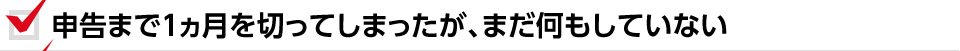 申告まで1ヵ月を切ってしまったが、まだ何もしていない