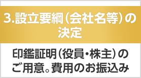 ３.設立要綱（会社名等）の決定